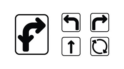 Mandatory Road Sign Line Icon Set © Awaisii