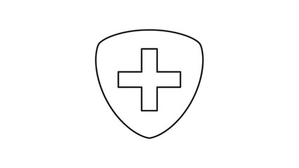 Fototapeta premium Medical Cross Symbol on Shield Icon.