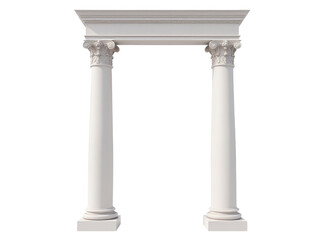 Naklejka premium Modern building design featuring two white columns with a clock at the top