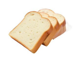 Four slices of bread stacked on top of each other, a creative arrangement for food styling or photography