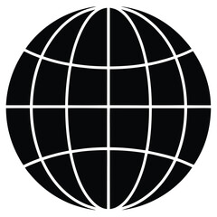 Globe earth grid icon for global network vector illustration background