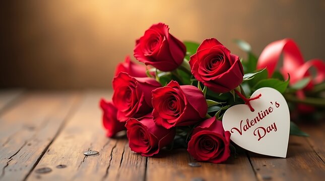 A dozen red roses for valentine's day