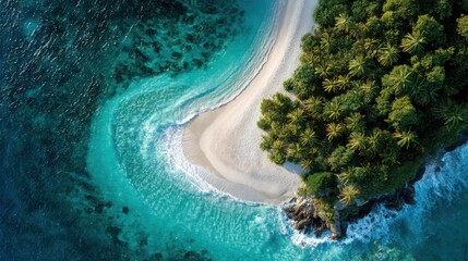 Aerial view of a serene coastal bend