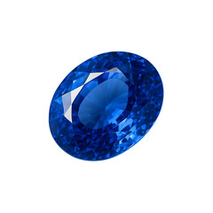 Blue sapphire gemstone cut jewel symbolizing elegance luxury beauty precious stone concept realistic reflection isolated on transparent background fine jewelry design illustration render