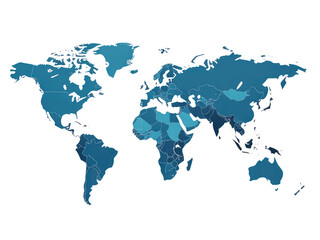 Fototapeta premium A map of the world showing country boundaries and borders