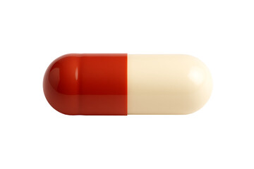 Red and white medicine capsule pill pharmaceutical object isolated on transparent background