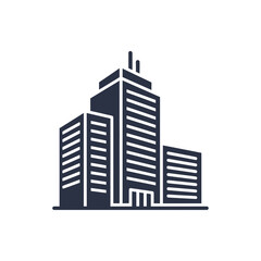 Fototapeta premium City Building Icon Set: Modern Skyscraper and Corporate Towers Vector Graphic