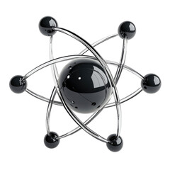 3d atom model isolated transparent bg, cutout png