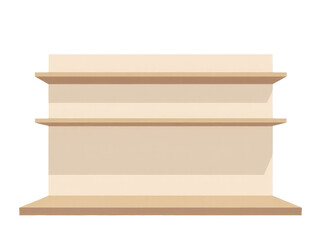 Stacked shelves on a clean white background, ideal for product displays or minimalist design