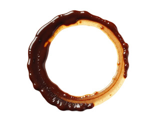 Obraz premium A ring-shaped pattern made from sauce on a clean white surface