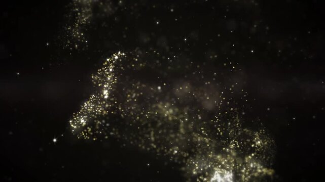 Elegant Luxury Intro with Gold Particles for Opener, Fashion, Movies, Awards and Titles. Copy Space. Set of 5.