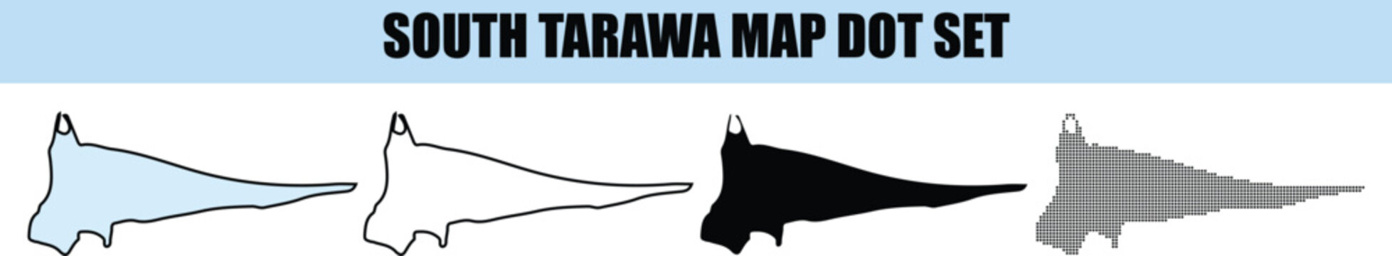 South Tarawa Map Dot Set Illustration on White Background