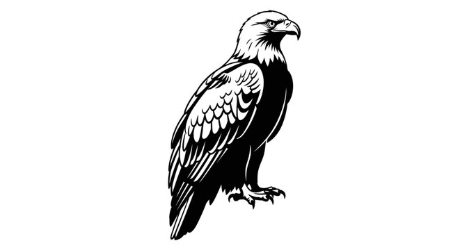 An eagle illustration showcasing its sharp talons and detailed feathers in a vector graphics file.