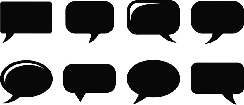 Variety of black speech bubble and chat box icons chat bubble message