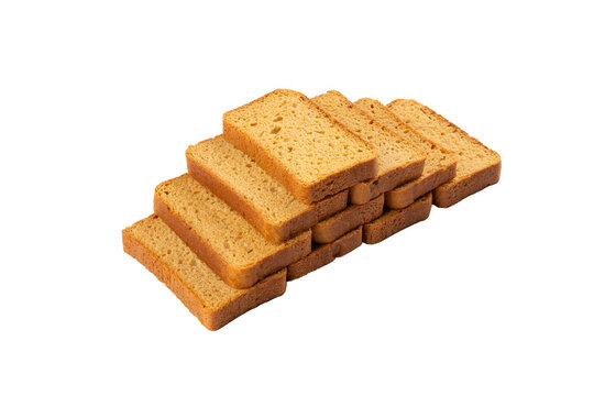 Rusk Bread on a White Isolated Background