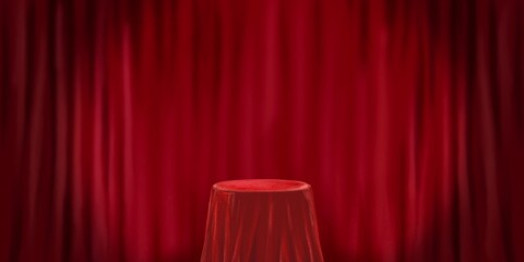 red curtain on stage with spotlight illustration Circus, movie theater, vintage, show, event, magic show hand-drawn background   © 7nov.studio