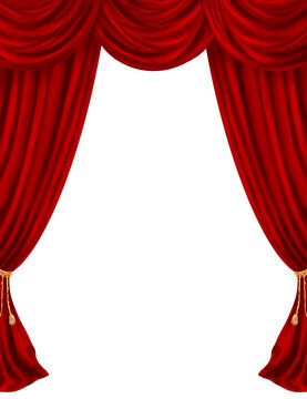 red curtain on stage with spotlight frame circus, show, performance, vintage, event, border, direction Christmas hand drawn on transparent