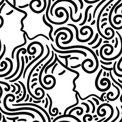 Fototapeta premium Hand drawn doodle about love and feelings. Hand drawn doodle for sticker, postcard, wallpaper, mural, fabric, prints, etc