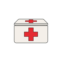 Obraz premium First Aid Kit with Red Cross Symbol
