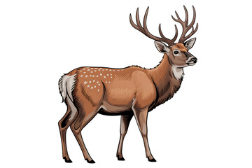Obraz premium Illustration of a sika deer