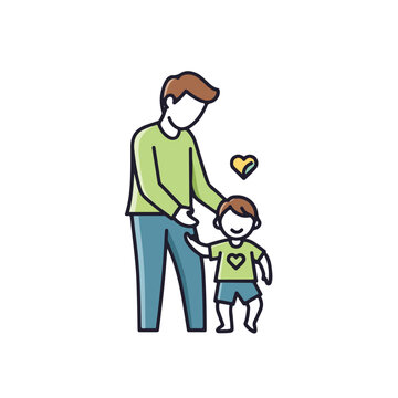 Parent and Child Walking Hand in Hand