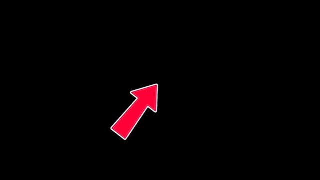 A thick, vibrant red arrow with a white outline curves upward and to the right, signaling growth, progress, or redirection.
