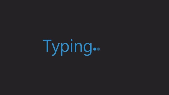 Typing text with dot animation. typing Loading is indicated by a dot. in transparent background in 4K  animation with alpha channel 