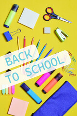 Back to school, a variety of colorful materials.	
