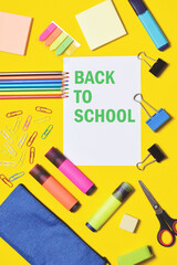 Back to school, a variety of colorful materials.	