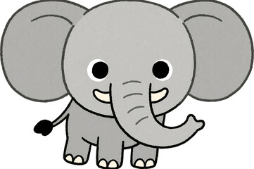 Obraz premium Cartoon elephant with big ears and tusks