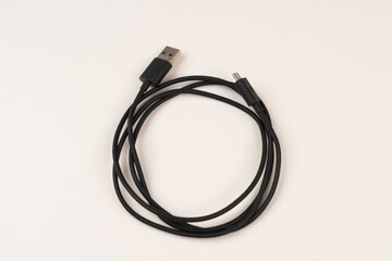 a rolled up USB cable