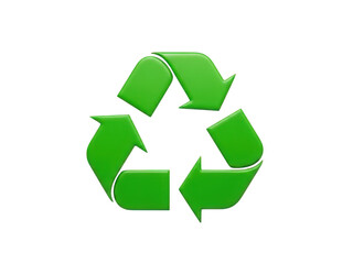 Obraz premium Green recycling symbol isolated on transparent background