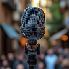 Microphone with blurred background