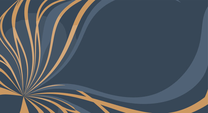 Abstract dynamic wave background with curved lines in blue and orange