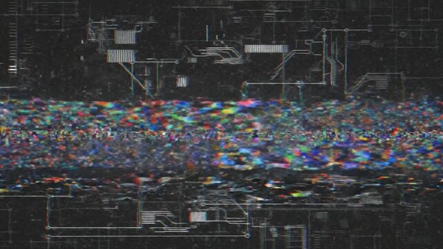 Abstract Digital Data Corruption Noise and Static Screen Glitch