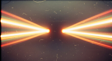 Vibrant orange light beams radiating from central point