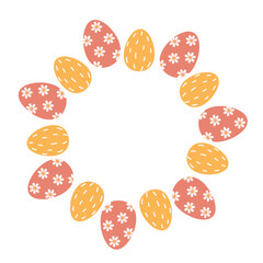 A simple round frame featuring Easter eggs arranged in a clean, modern circle. The minimalist and playful design is perfect for Easter Day, themed cards, stickers, and more.