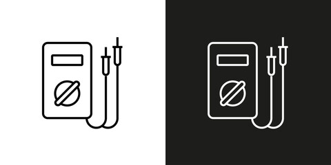 Voltage tester or multimeter - vector editable line icon. © Саша Мельник