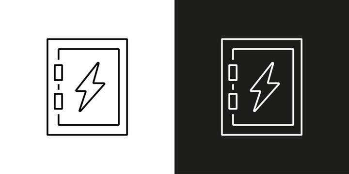 Electrical box or panel - vector editable line icon.