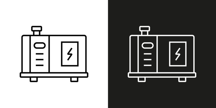 Electricity Generator or transformer - vector editable line icon.