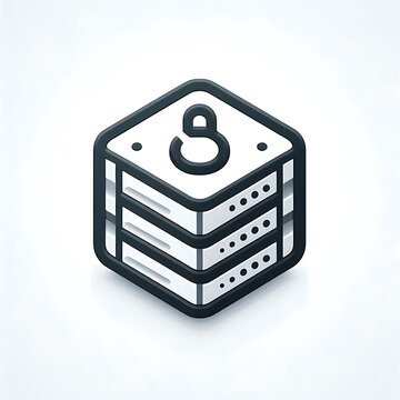 Secure server with padlock on top for data protection and cybersecurity