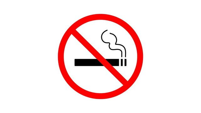 No Smoking Sign Vector &ndash; Red Circle with Cigarette Icon