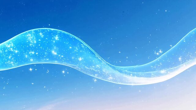 BlueWaveLinewithSparklesonSkyGradient