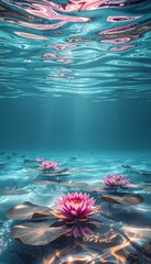 Calm Crystal-Clear Lagoon with Underwater Gradients

