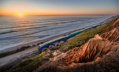 Pacific Surfliner Train in Del Mar, California © mdurson