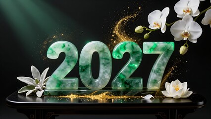 Naklejka premium Luxueux jade représentant le chiffre 