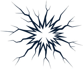 Cracked Surface Illustration A Graphic Representation of Breakage and Damage with Detailed Lines