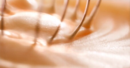 Creamy Whipped Peaks, Silky Froth Under Warm Illumination, Artisan Chef Creates Luscious Dessert...