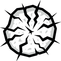 Abstract Black and White Illustration Symbolic Imagery of Bursting Energy and Impact