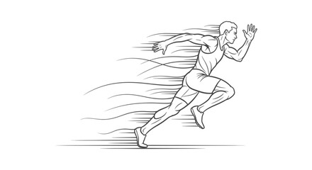 Obraz premium sprinter running fast with dynamic speed lines depicting athletic performance and competitive achievement ideal for sports marketing and fitness branding